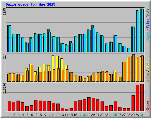 Daily usage for May 2025