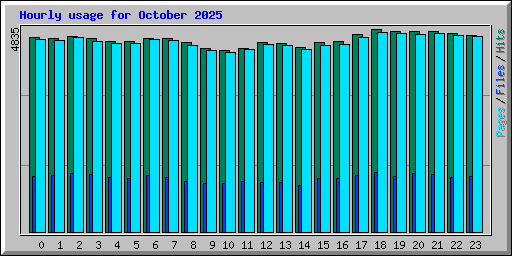 Hourly usage for October 2025